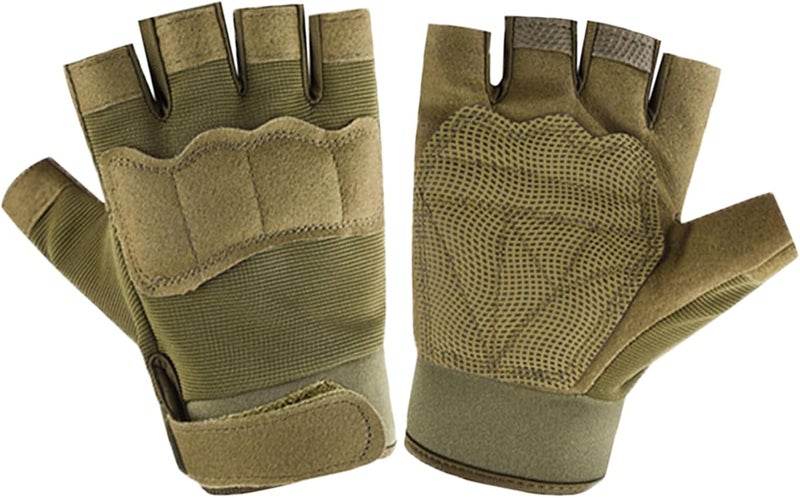 GREUS Kids Tactical Half Finger Riding Bike Gloves Anti-Slip Military Outdoor Training Cycling Camo Sports Gloves for Boys 8-10 - Image 3